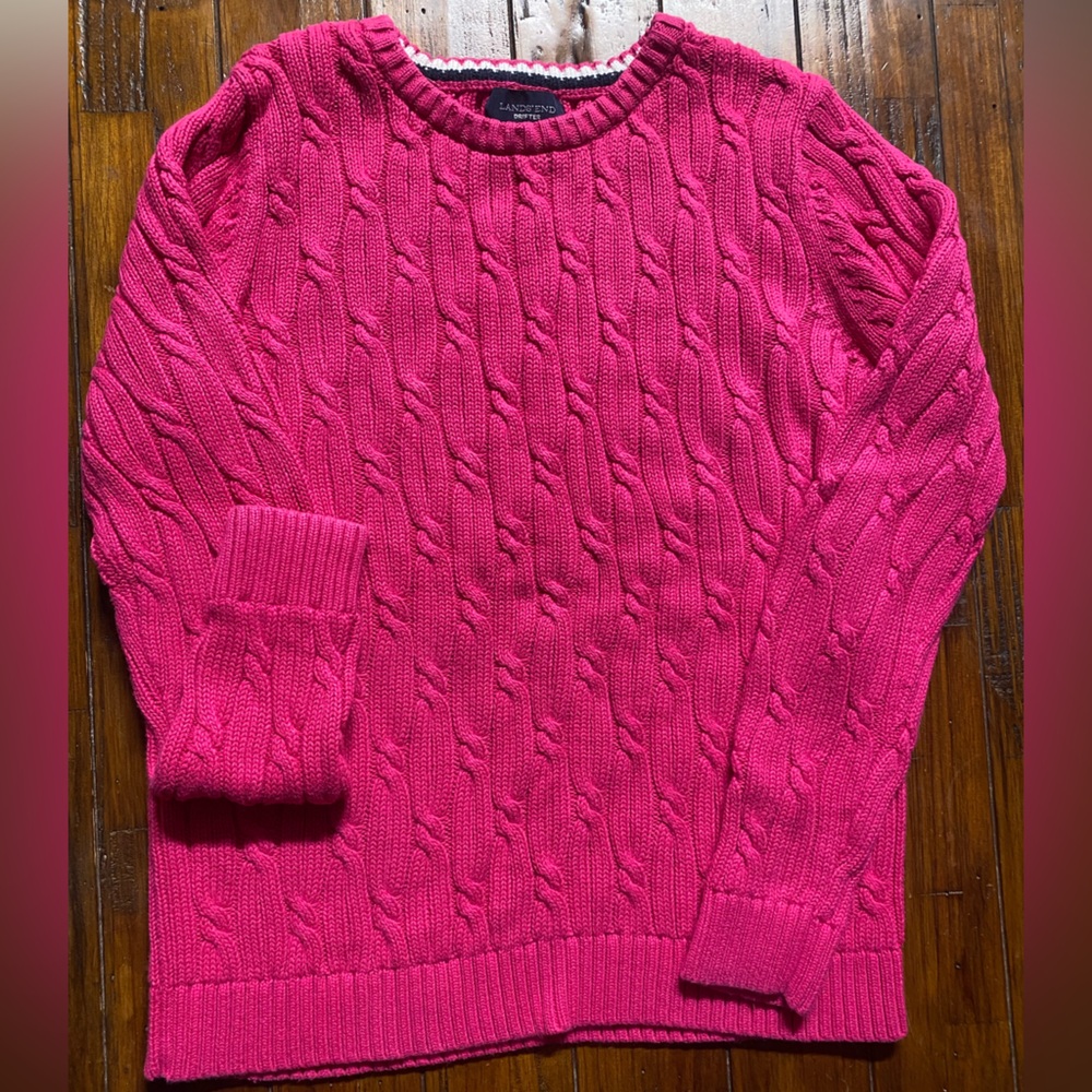 LandsEnd sweater pink size LG
